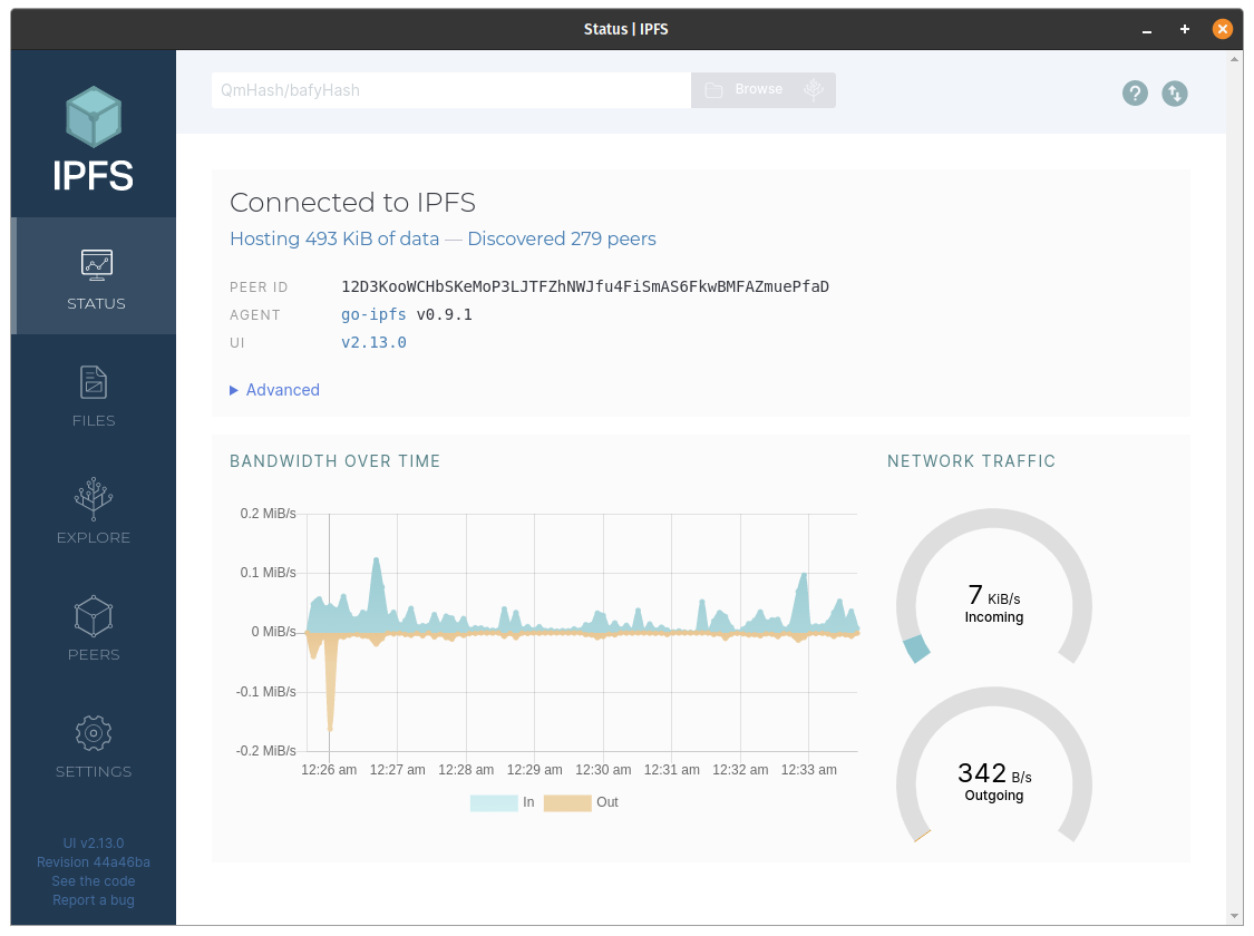 IPFS Desktop Client - Status